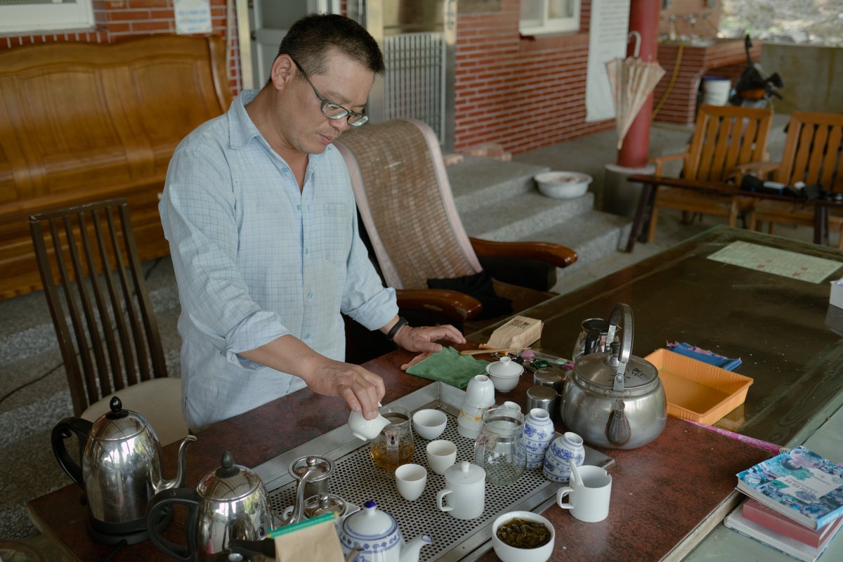 farmer brewing naturally farmed tea